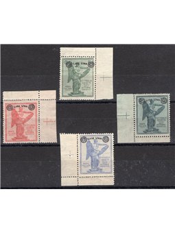 Italy 1924 Victory Overlay series no. 158/61 sheet corner with excellent centring. Biondi Cert. Cat. €900 (**)