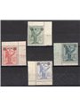 Italia 1924 Vittoria soprast. serie n° 158/61 angolo di foglio con ottima centratura Cert. Biondi Cat. € 900 (**)