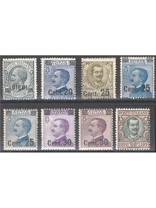 Italy 1924/25 Provisional overprints series no. 175/82 Cat. €200 (**)
