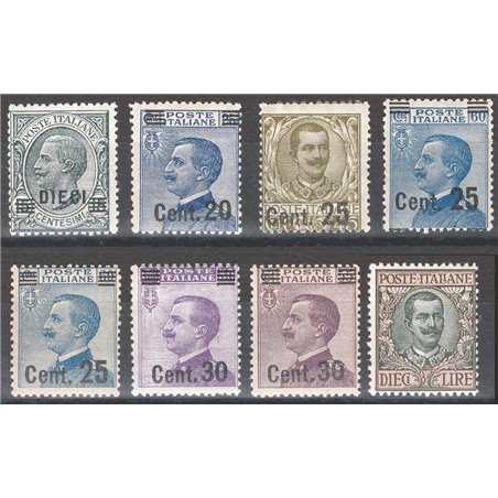 Italy 1924/25 Provisional overprints series no. 175/82 Cat. €200 (**)