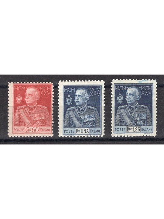 Italy 1925/26 Jubilee 11-tooth series no. 189/91 CiBaFil certificate Cat. €550 (**)