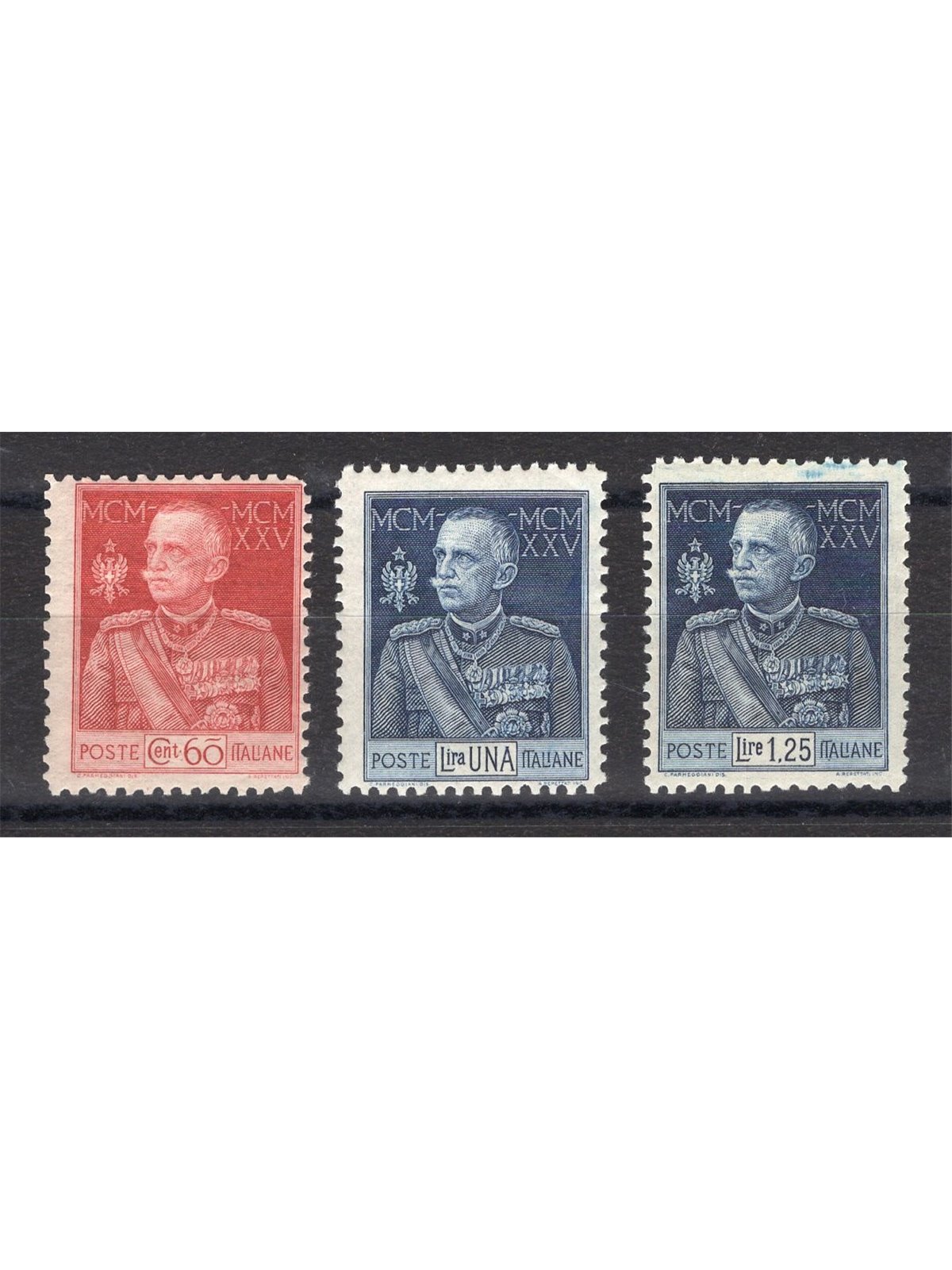 Italia 1925/26 Giubileo dent. 11 serie n° 189/91 Cert. CiBaFil Cat. € 550 (**)