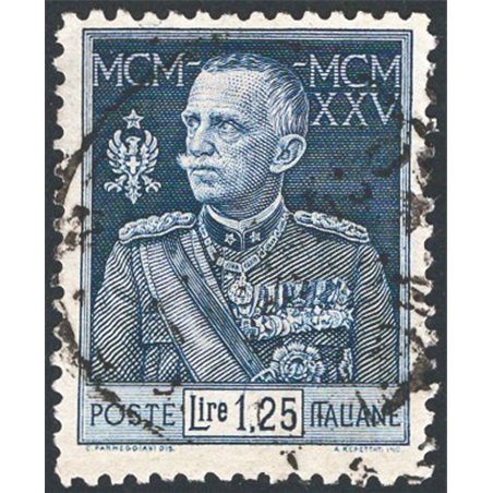 Italia 1925/26 Giubileo 1,25 £ dent. 11 n° 191 Cert. Biondi Cat. € 240 (U)