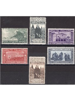 Italy 1926 St Francis nos. 192 94 95 97 99 Cat. €60 (**)
