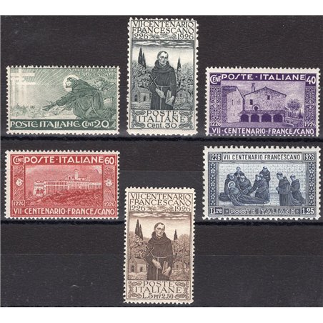 Italia 1926 S. Francesco n° 192-94-95-97-99 Cat. € 60 (**)