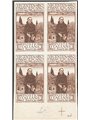 Italia 1926 S. Francesco 5 £ + 2,50 bruno in quartina prova d'archivio n° P197 Cat. € 2.000 (*)