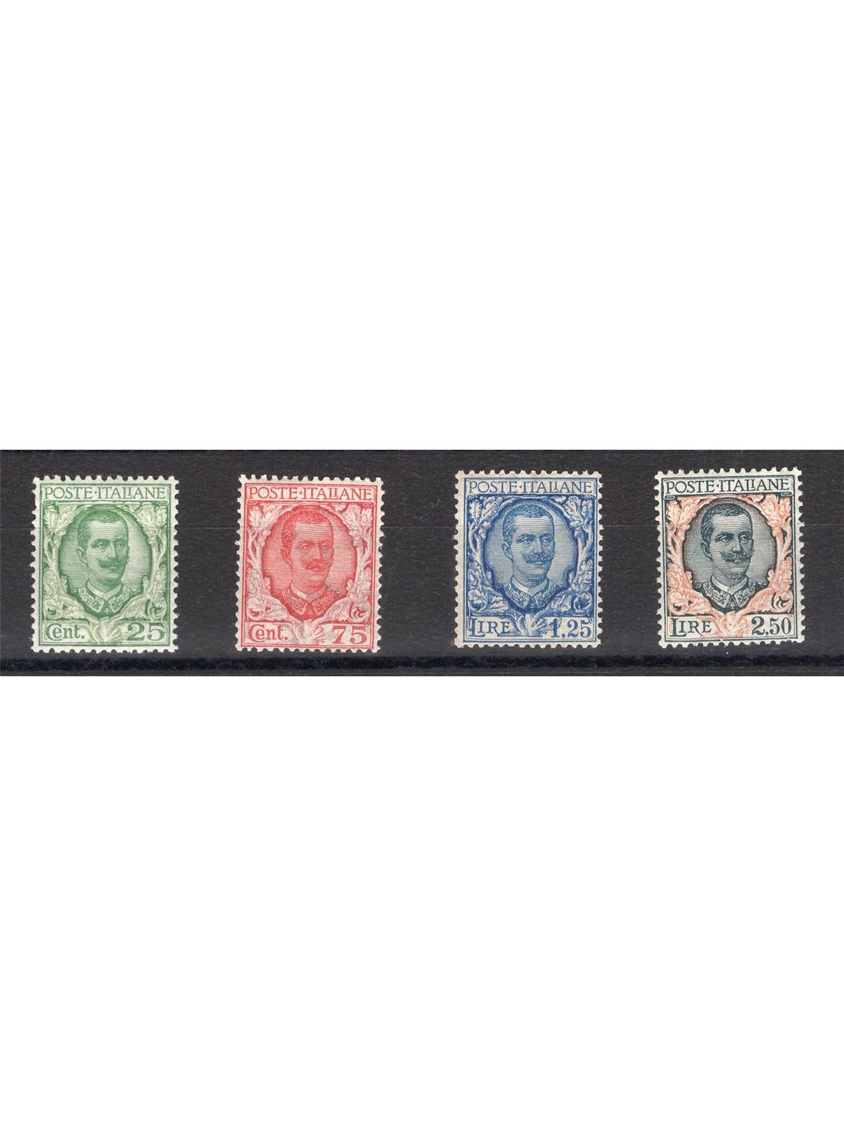 Italia 1926 Floreale serie n° 200/03 con ottima centratura Cert. CiBaFil Cat. € 1.400 (**)