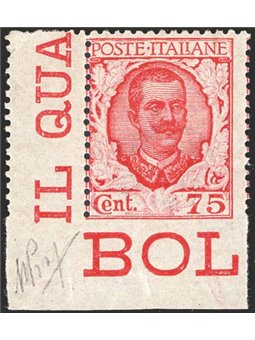 Italy 1926 Floral 25 c. carmine and pink corner of full sheet undentilled at the bottom no. 201eb CiBaFil certificate Cat. €450 