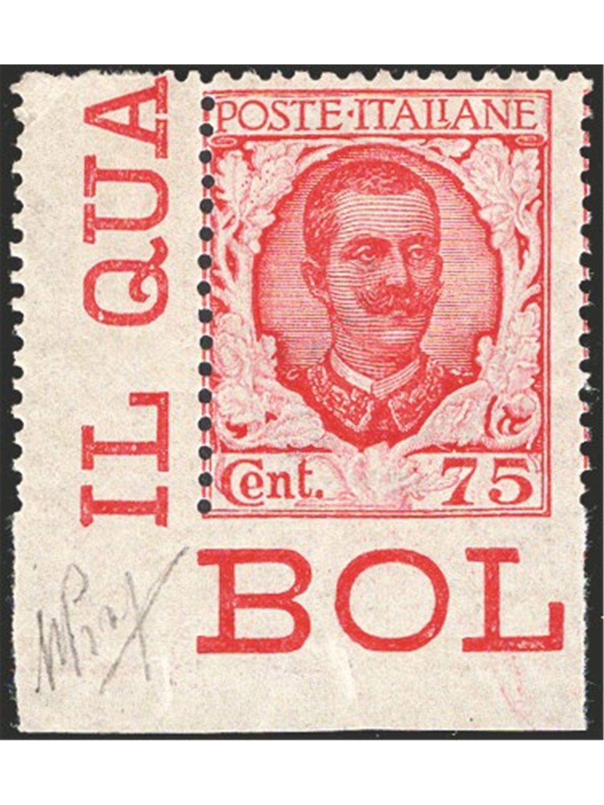 Italia 1926 Floreale 25 c. carminio e rosa angolo di foglio di foglio integrale non dent. in basso n° 201eb Cert. CiBaFil Cat. €