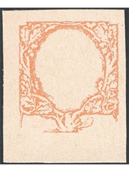 Italia 1926 Floreale 2,50 £ prova della cornice in arancio non dent. senza filigrana CEI n° PM 202 Cert. Biondi Cat. € 1.500 (**