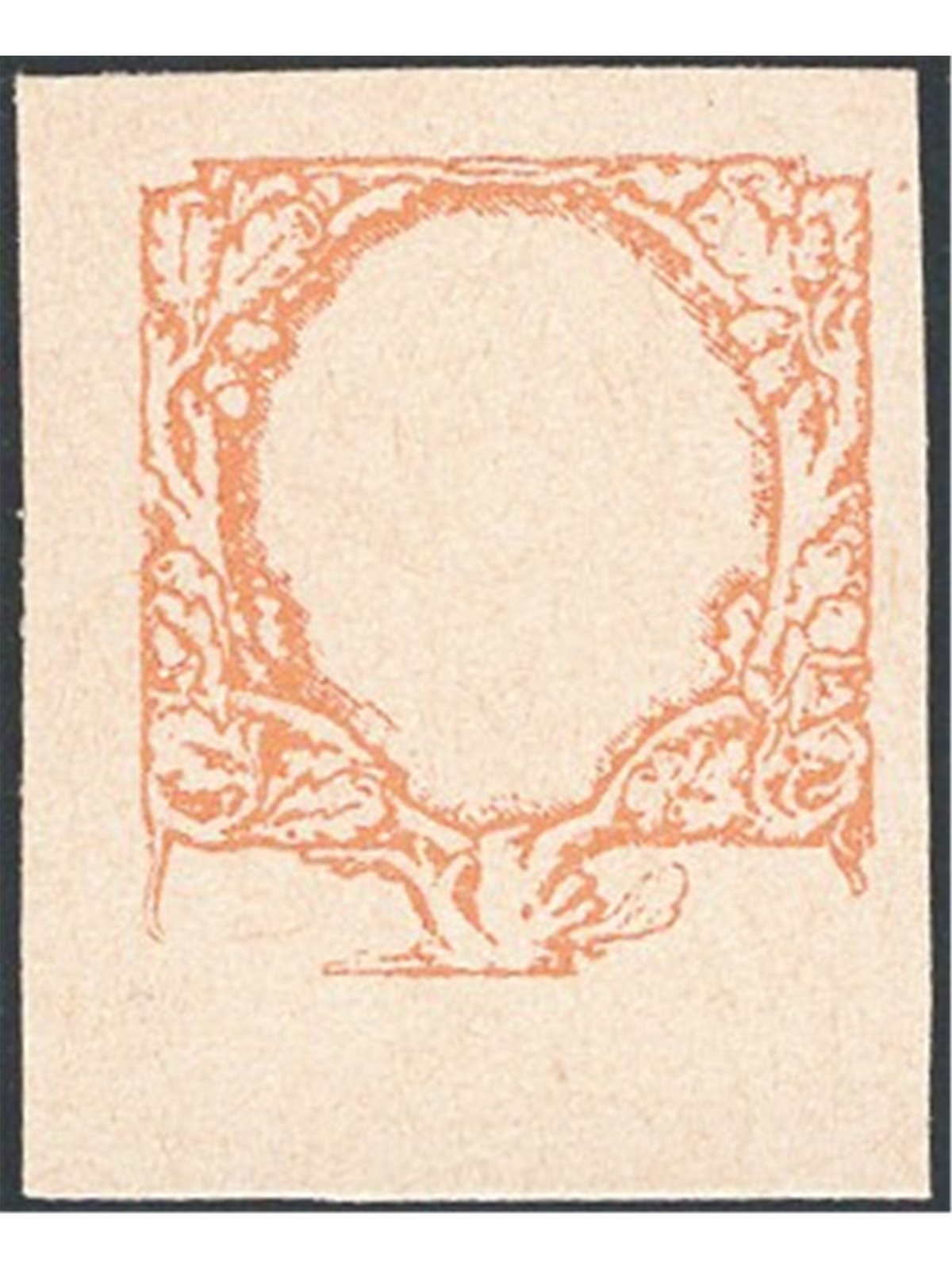 Italy 1926 Floral 2.50 £ trial of the orange border imperforated without watermark CEI No. PM 202 Biondi certified Cat. €1,500 (