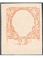 Italia 1926 Floreale 2,50 £ prova della cornice in arancio non dent. senza filigrana CEI n° PM 202 Cert. Biondi Cat. € 1.500 (**