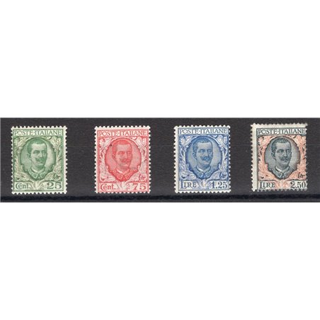 Italia 1926 Floreale serie n° 200/03 Cert. CiBaFil Cat. € 350 (**)