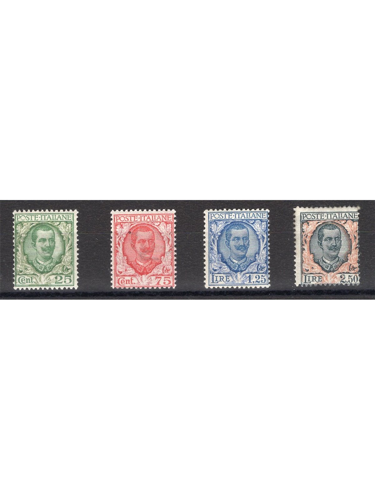Italia 1926 Floreale serie n° 200/03 Cert. CiBaFil Cat. € 350 (**)