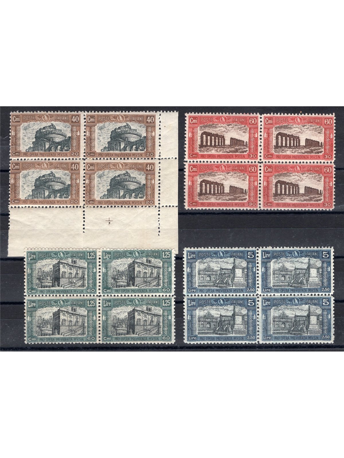 Italy 1926 Militia Series I No. 206/09 in a block of four Biondi certificate Cat. €240 (**)