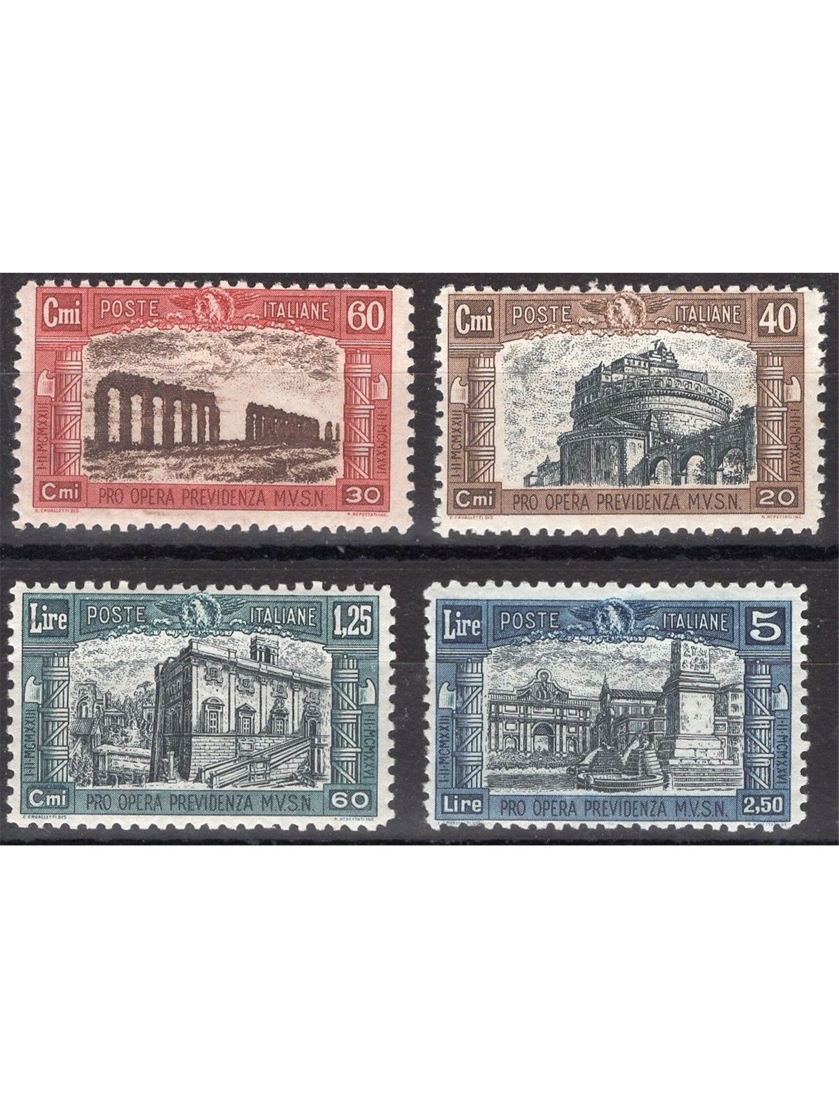 Italy 1926 Milizia I series no. 206/09 Cat. €55 (**)