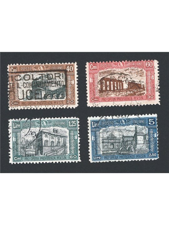 Italy 1926 Milizia I series no. 206/09 with cancellations not guaranteed as they are barely legible Cat. €600 (U)