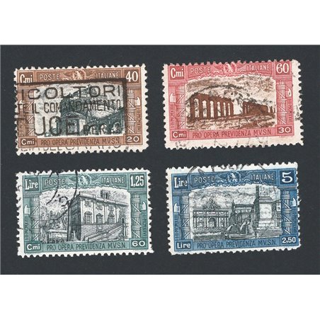Italy 1926 Milizia I series no. 206/09 with cancellations not guaranteed as they are barely legible Cat. €600 (U)