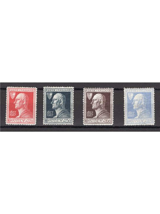 Italy 1927 Volta series no. ° 210/13 with excellent centring Biondi Cert. Cat. € 340 (**)