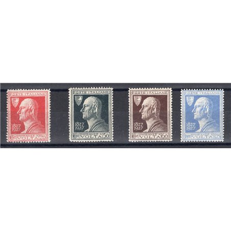 Italy 1927 Volta with right-facing reclining watermark including the rare 1.25 £ ultramarine series no. 210/13 IC Cert. (**)
