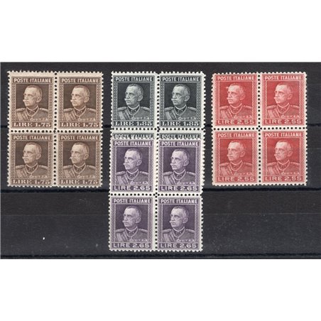 Italia 1927 Tipo Giubileo (Parmeggiani) serie n° 214/17 in quartina Cert. CiBaFil Cat. € 265 (**)