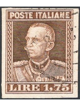 Italy 1927 Jubilee Type (Parmeggiani) 1.75 £ brown imperforated no. 214c. Signed ‘Chia’ and others. CiBaFil cert. Cat. € 11,000 