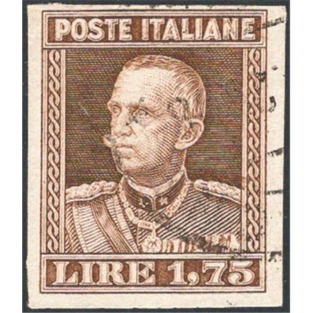 Italia 1927 Tipo Giubileo (Parmeggiani) 1,75 £ bruno non dent. n° 214c. Firm. Chia ed altro Cert. CiBaFil Cat. € 11.000 (U)