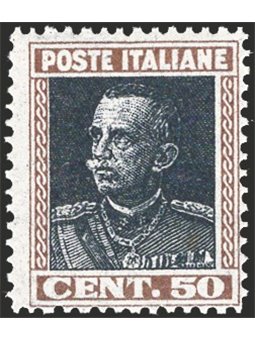 Italy 1927 Jubilee type (Parmeggiani) 50 c. brown and grey with double printing of the square no. 218. Certified by CiBaFil. Cat