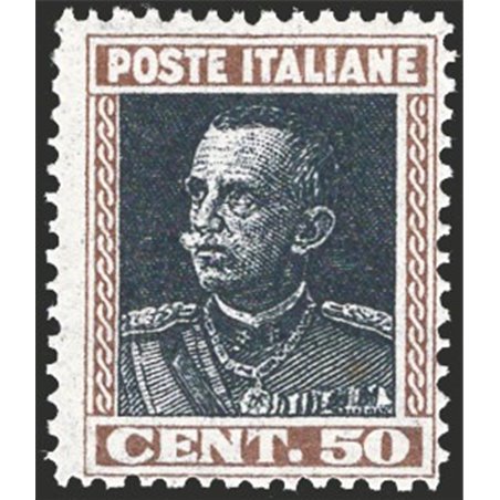 Italy 1927 Parmeggiani-type Jubilee 50 c. with brown and slate-black colour variety CEI no. 213bb. Signed by Chia. CiBaFil certi