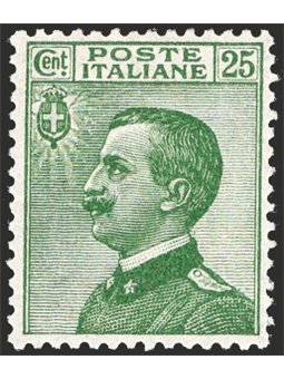 Italia 1927 Michetti 25 c. verde n° 219 con ottima centratura Cat. € 110 (**)