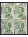 Italy 1927 Victor Emmanuel 25 c. Michetti type no. 219 in a block of four Cat. €120 (**)