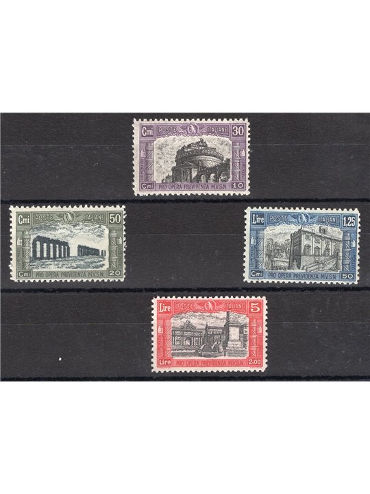Italy 1928 Milizia Series II No. 220/23 with excellent centring Biondi Certificate Cat. €900 (**)