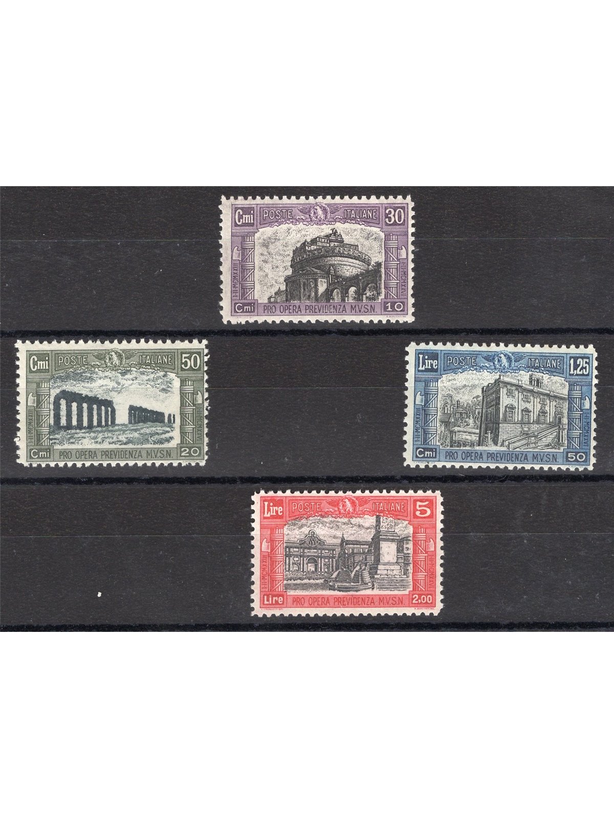 Italia 1928 Milizia II serie n° 220/23 con ottima centratura Cert. Biondi Cat. € 900 (**)