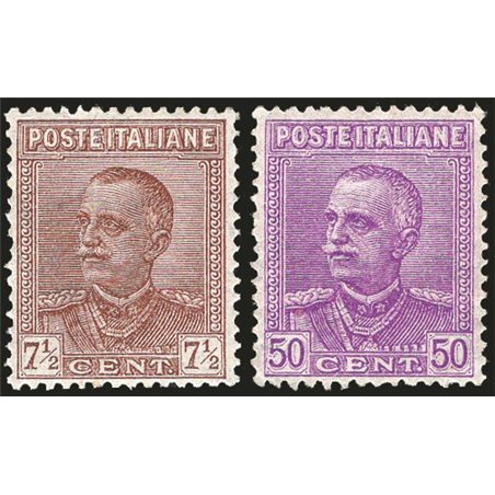 Italy 1928 Jubilee type series no. 224/25 with excellent centring. CiBaFil cert. Cat. €400 (**)