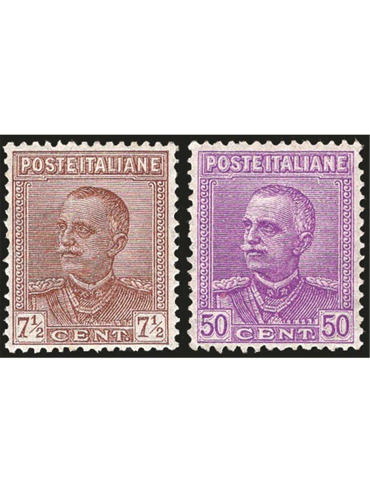 Italy 1928 Jubilee type series no. 224/25 with excellent centring. CiBaFil cert. Cat. €400 (**)