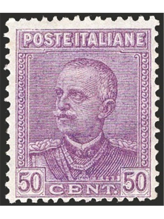 Italia 1928 Tipo Parmeggiani 50 c. lilla violetto scurissimo n° 225a Cert. Apicella Cat. € 600 (**)