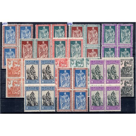 Italy 1928 Emanuele Filiberto series no. 226/38 in a block of four Biondi certificate Cat. €9,375 (** )