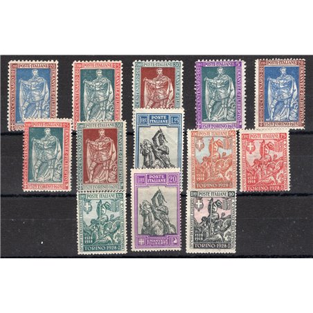 Italia 1928 Emanuele Filiberto serie n° 226/38 Cert. Biondi Cat. € 1.875 (**)