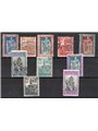 Italy 1928 Emanuele Filiberto series No. 226/29 + 233/38 with cancellations not guaranteed as they are barely legible Cat. €1,40