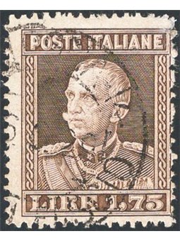 Italia 1928 Vitt. Emanuele tipo Giubileo 1,75 £ bruno dent. 13¾ n° 242. Firm. AD Cert. CiBaFil e Colla Cat. 6.500 (U)