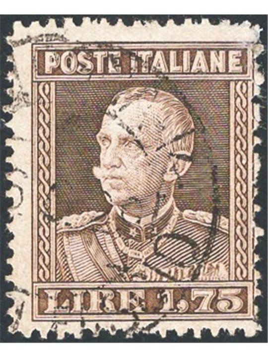 Italia 1928 Vitt. Emanuele tipo Giubileo 1,75 £ bruno dent. 13¾ n° 242. Firm. AD Cert. CiBaFil e Colla Cat. 6.500 (U)