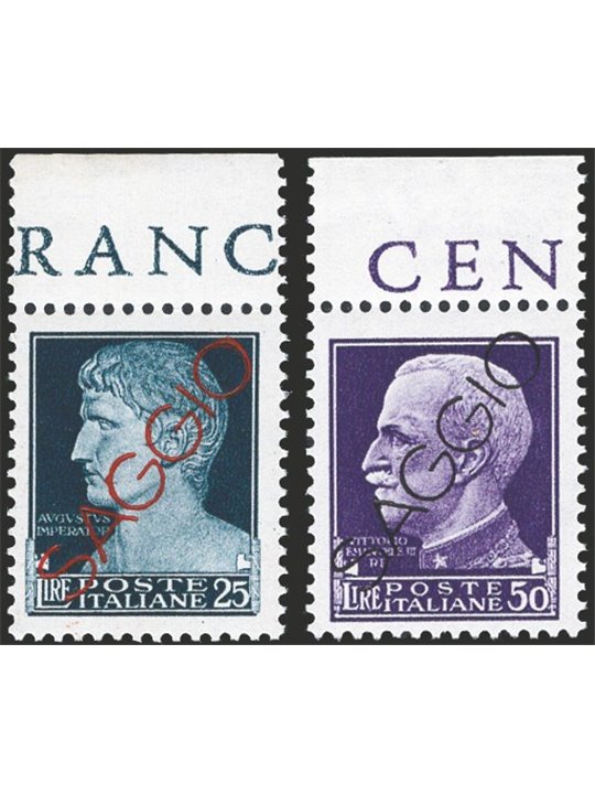 Italy 1929 Imperial 25 + 50 £ with overprint “ SAGGIO’ No. 260/61 CiBaFil certificate Cat. €800 (**)
