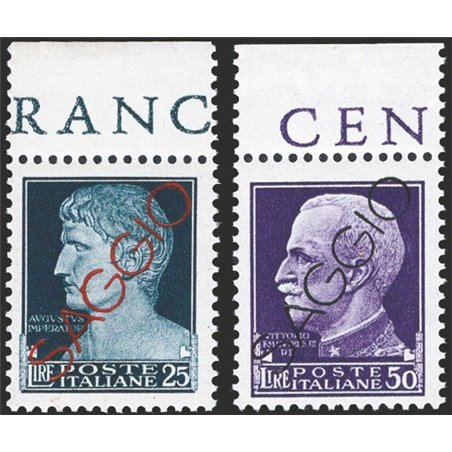 Italy 1929 Imperial 25 + 50 £ with overprint “ SAGGIO’ No. 260/61 CiBaFil certificate Cat. €800 (**)