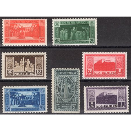 Italia 1929 Montecassino serie n° 262/68 Cat. € 150 (**)