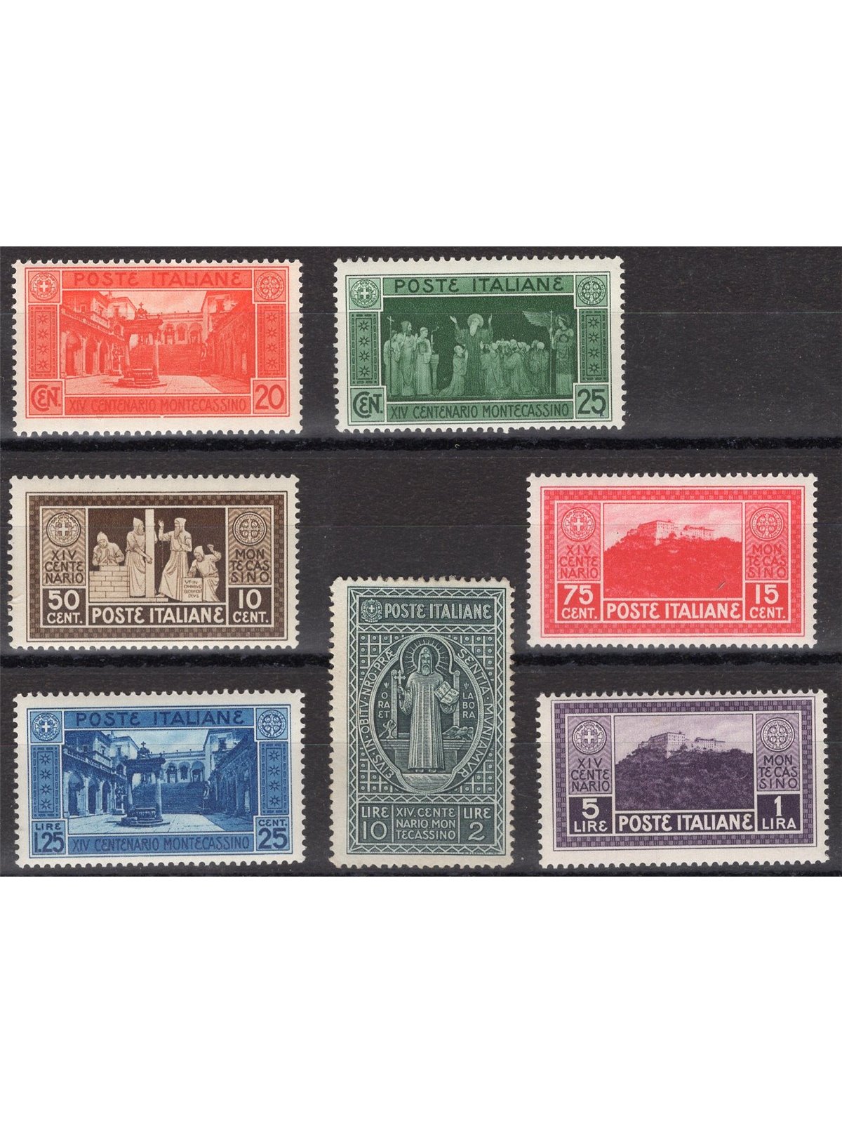 Italy 1929 Montecassino series No. 262/68 Cat. €150 (**)