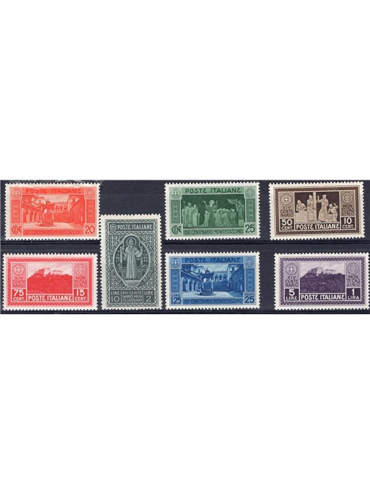 Italy 1929 Montecassino series No. 262/68 Cat. €55 (*)