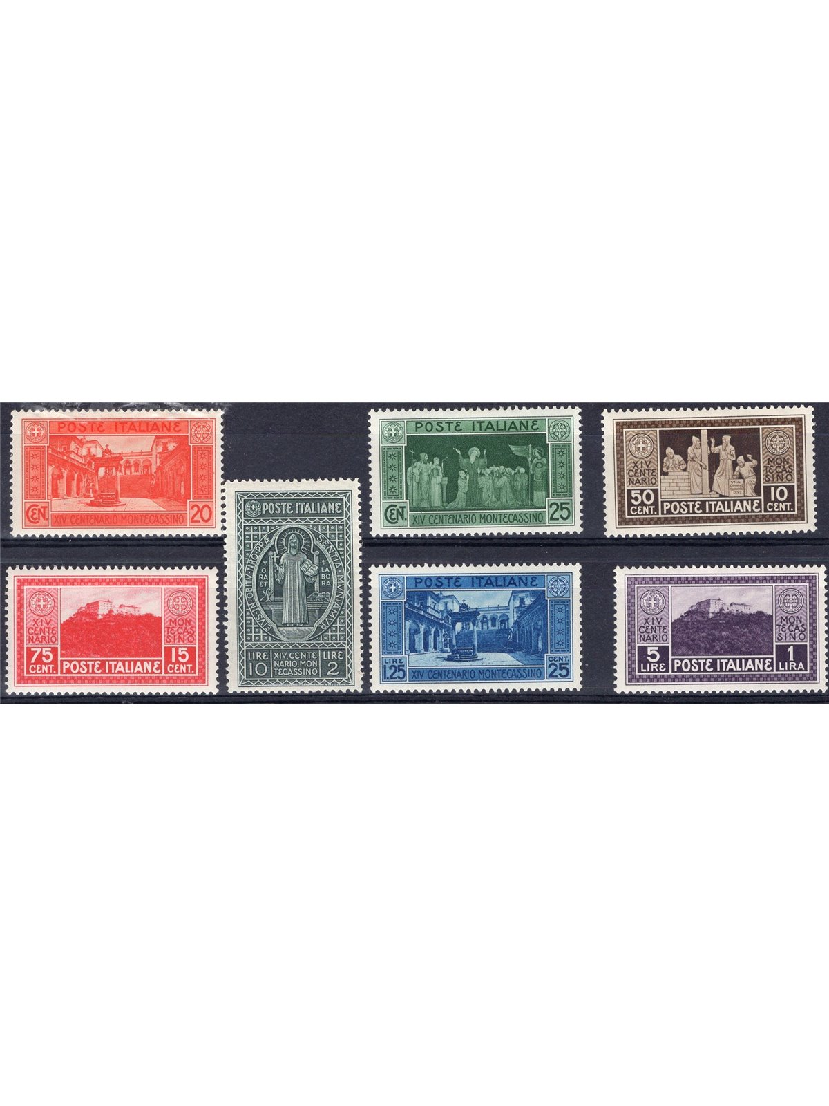Italy 1929 Montecassino series No. 262/68 Cat. €55 (*)