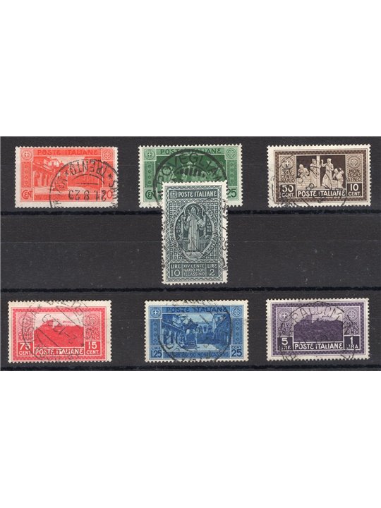 Italia 1929 Montecassino serie n° 262/68 Cert. Biondi Cat. € 1.050 (U)