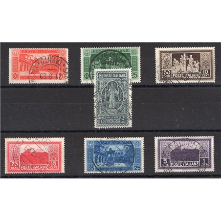 Italy 1929 Montecassino series no. 262/68 Biondi certified Cat. €1,050 (U)