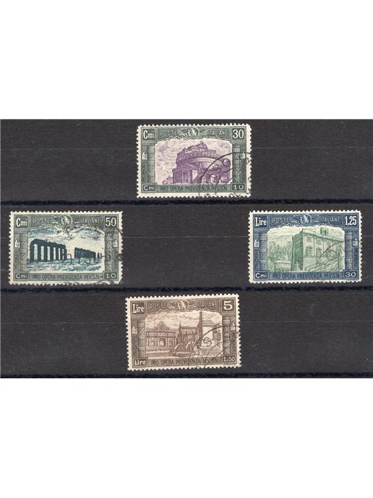 Italy 1930 Militia Series III no. 272/75 with cancellations not guaranteed as they are barely legible Cat. € 1,000 (U)
